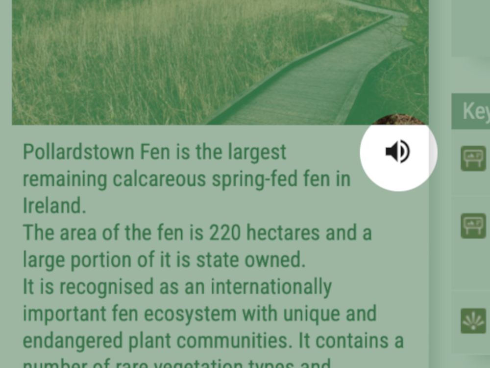 Reading trail and amenity descriptions ... out loud