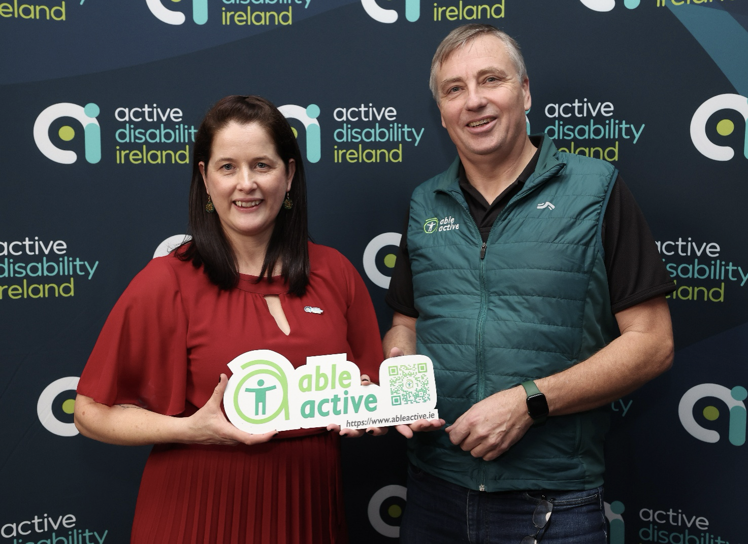 Photo with Brenda O'Donnell (CEO, Active Disability Ireland) and Adrian Geissel (CEO, Able Active)